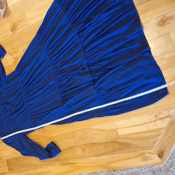 Banana Republic Blue Tiered Long Sleeve Maxi Dress Size Medium - Picture 16 of 16